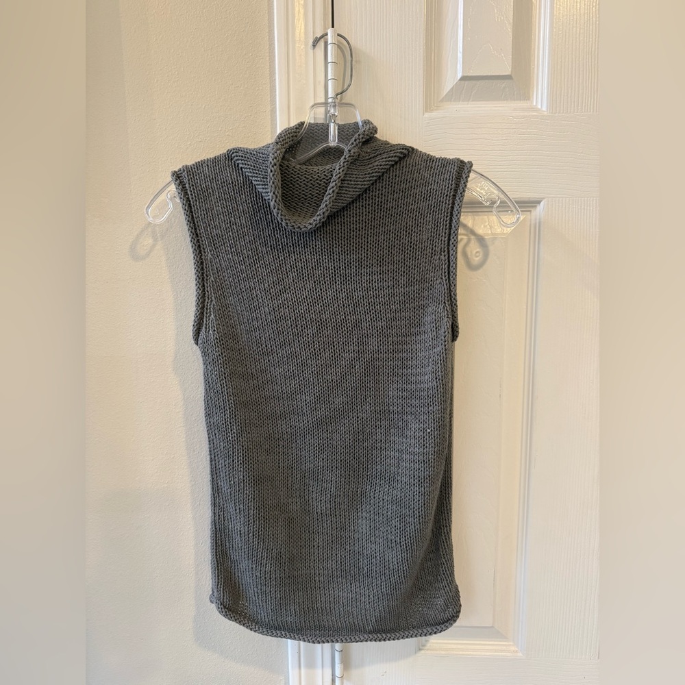 Jigsaw Sleeveless Olive Green Small cowl Neck Sweater